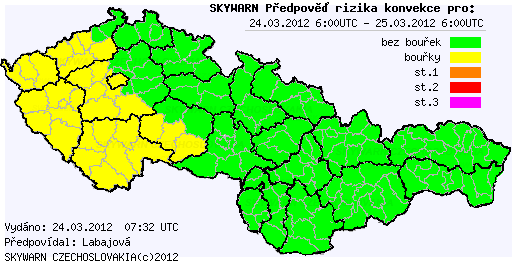 Předpověď konvektivních bouří na 24.3.2012