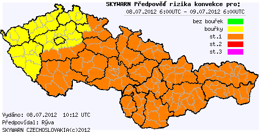 Předpověď konvektivních bouří na 8.7.2012