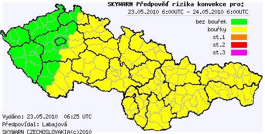 Předpověď konvektivních bouří na 23.5.2010