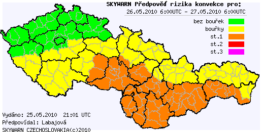 Předpověď konvektivních bouří na 26.5.2010