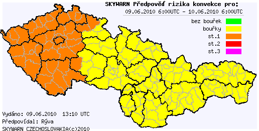 Aktualizace předpovědi na 9.6.2010