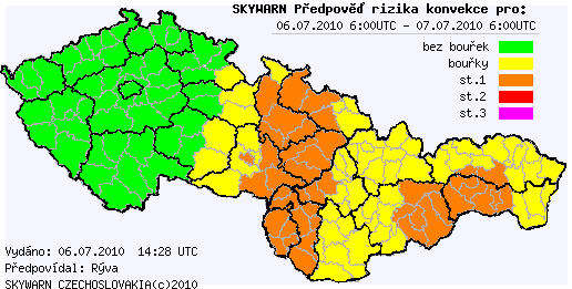 Aktualizace předpovědi na 6.7.2010